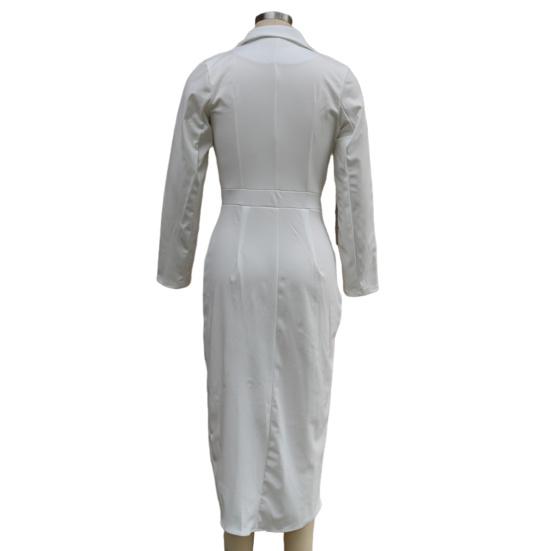 Women's 3/4 Sleeve V Neck Midi Sheath Bodycon Dress Formal Faux Wrap Cocktail Work Dress Office Business Outfit