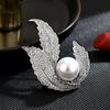 Exquisite Imitation Pearl Leaf Brooch Low Key Luxury Brooch Exquisite And Simple Suit Accessories For Women