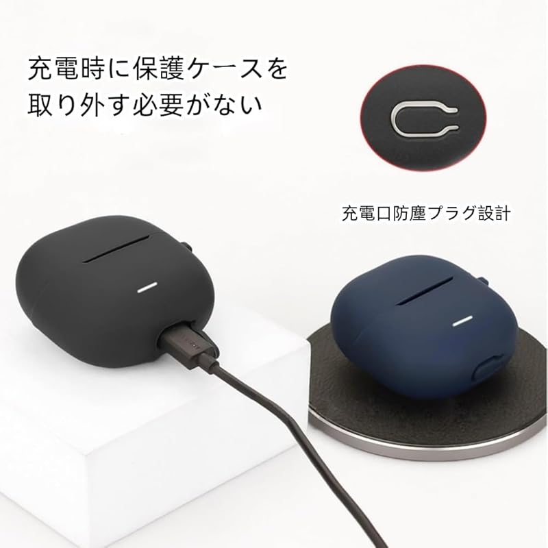 earphone case protective cover silicone material Equipped with a hook to prevent loss lightweight Scratch prevention Fall prevention dustproof Full