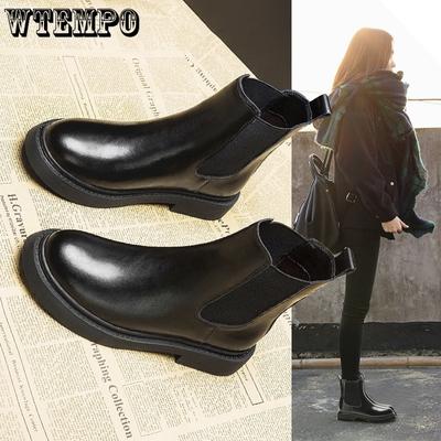 Chelsea Women's Short Boots Autumn/Winter Plush Boots Flat Bottom Short Boots Women's British Style