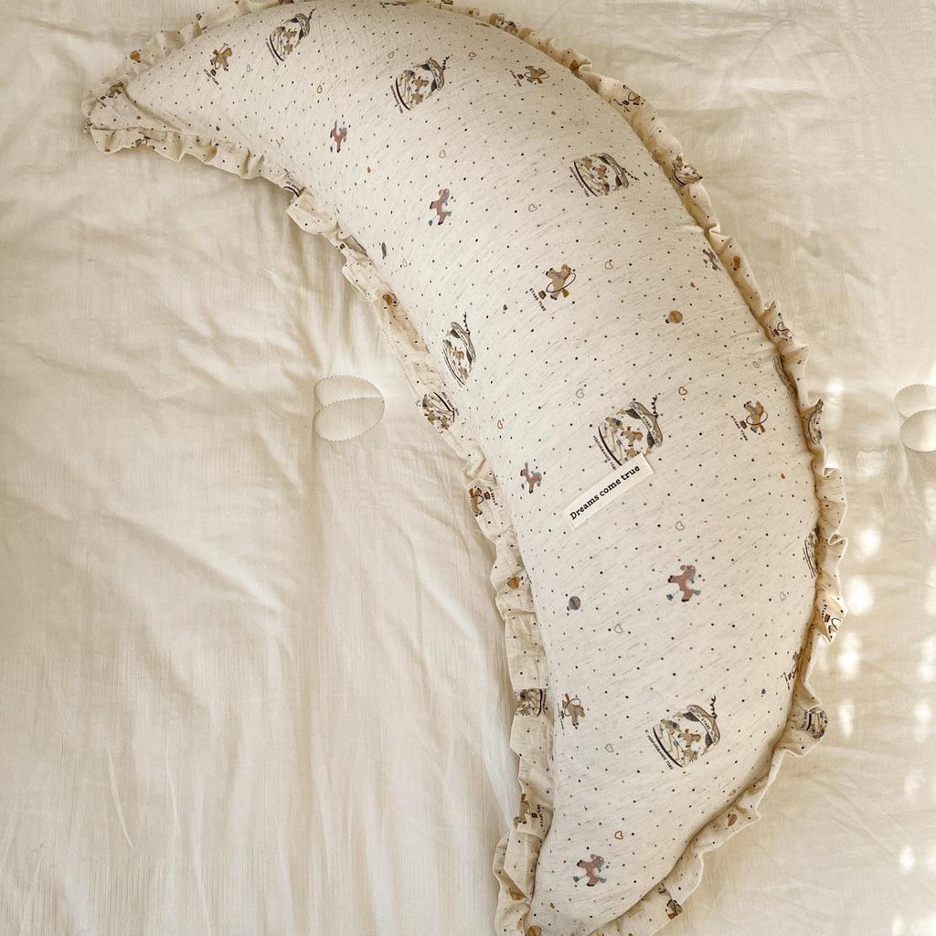 Cotton & Linen Moon Pillow: Baby Soothing, Washable, Pregnancy Support