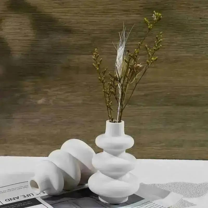 Concise Design Irregular Vase Silicone Mold DIY Vase Ornament Decoration Plaster Cement Resin Mold Crafts Home Decoration