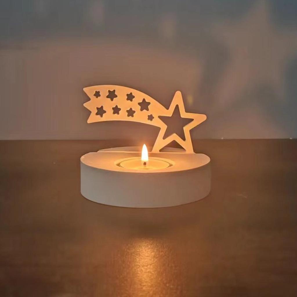 Star House Candlestick Plaster Silicone Mold Candle Holder Concrete Cement Mold DIY Handmade Resin Craft Home Decoration