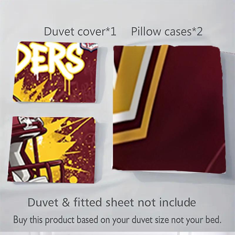 3pcs Washington Commanders Football Helmet Graphic Print Home Decor Bedding Set-Universal Three-Piece Suit for Bedroom, Guest Room, Living R