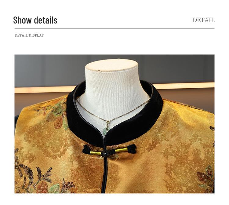 2026 New Chinese Style Velvet Vest Three-Piece Set: Stylish, Slimming, Age-Reducing with Frog Button Embroidery.