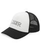 Eondeokeonteulol Summer Mesh Sunblock Logo Color Block Ball Cap Unisex Baseball Cap Signature / Mesh Trucker Black