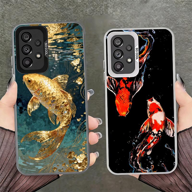 Golden Carp Lucky Koi Shockproof Phone Case for Samsung A17 A16 A15 A14 A37 A57 A36 A56 A26 A35 A55 A25 A34 A54 A24 A13 A23 A33