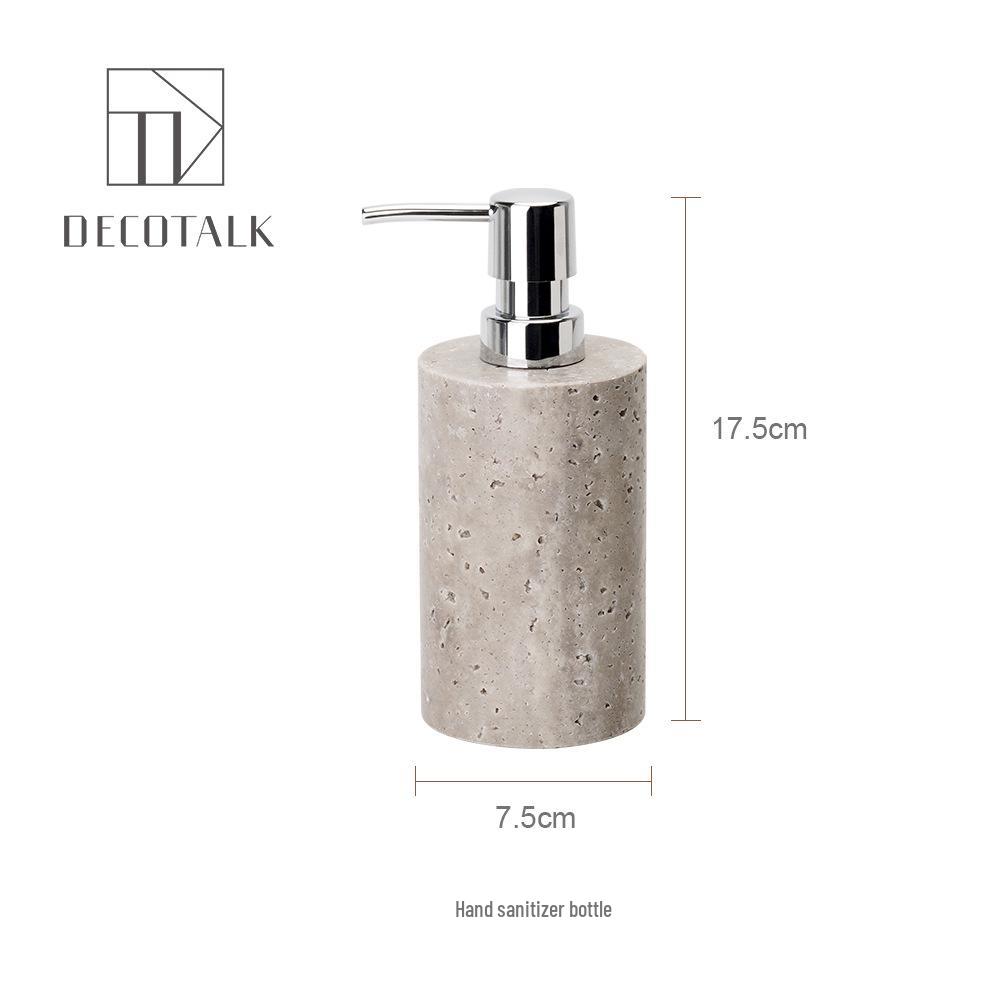 Set da Bagno Travertino Grigio Argento Wabi-Sabi: Vassoio e Decorazione per Lavabo.