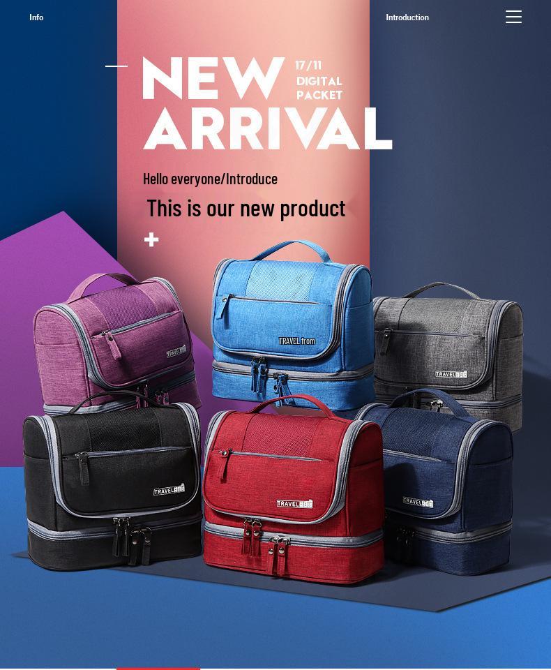 Wodoodporna kosmetyczka do makijażu w stylu koreańskim: Duży, Wielofunkcyjny Organizer Podróżny z Separacją Mokrego/Suchego