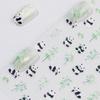 Sky Giant Panda 3D Embossed Nail Art Stickers - Chinese Style Bamboo & Cartoon Doll Design.