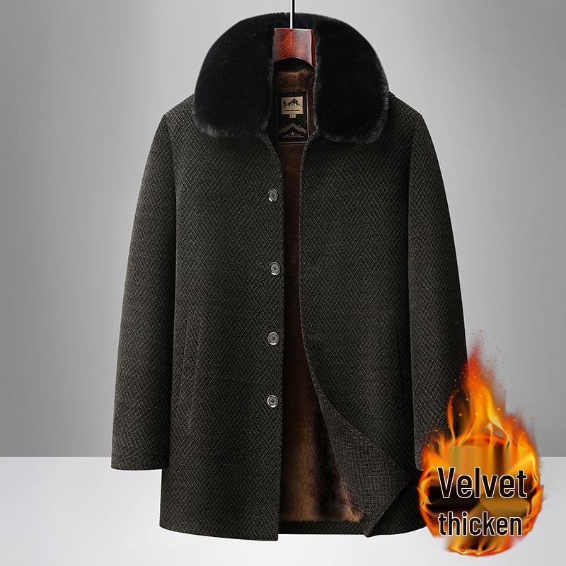 

Men s Casual Corduroy Jacket with Lapel - Autumn/Winter, Plus Velvet for Middle-Aged Dads. 180 (Recommended 120-135 lbs)