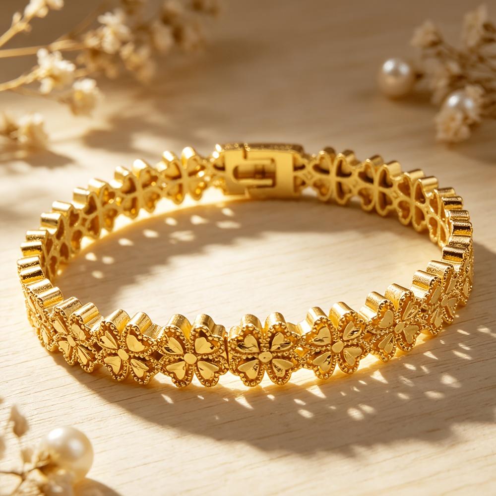 1Pieces Gold Bohemian-style floral bracelet is a suitable jewelry gift for parties, gatherings, and graduation ceremonies, suitable for teachers,