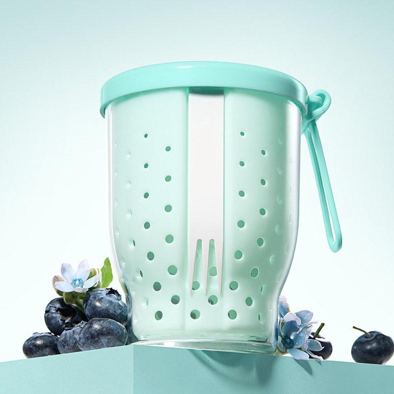 Xingyou Fruit Cup Portable Car Out with Fork Box Antibacterial Drainable Food Grade High Value Dust-proof Seal