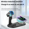 Portable 15W 3-in-1 Fast Wireless Charger Stand Holder OTP Protective Multiple Charging Station for Phone Earphone Smart Watch