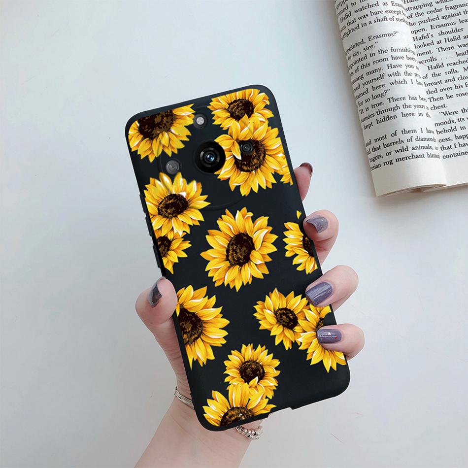 For Realme 11 Pro Plus Case Flower Girl Heart Cute Phone Case Back Cover For Realme 11 11Pro+ 5G Silicone Protection Bumper Capa