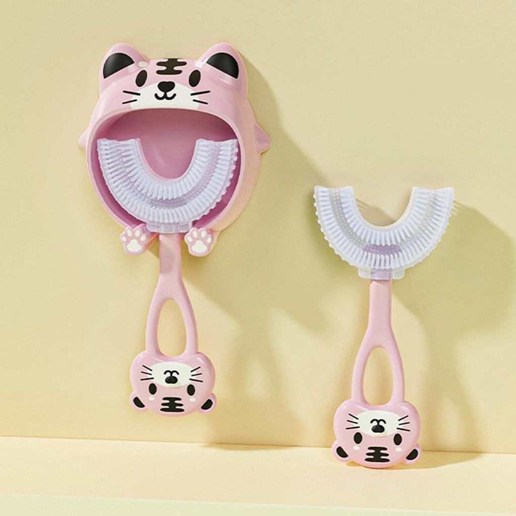 Children's Toothbrush Cartoon Pattern Manual Silicone Children's U-Shaped Toothbrush Oral Cleaning To Teeth