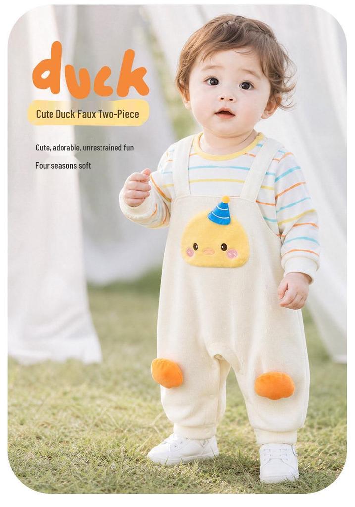Youqi Baby Bodysuit: New Autumn Pajamas and Home Onesie for Small Month-Olds