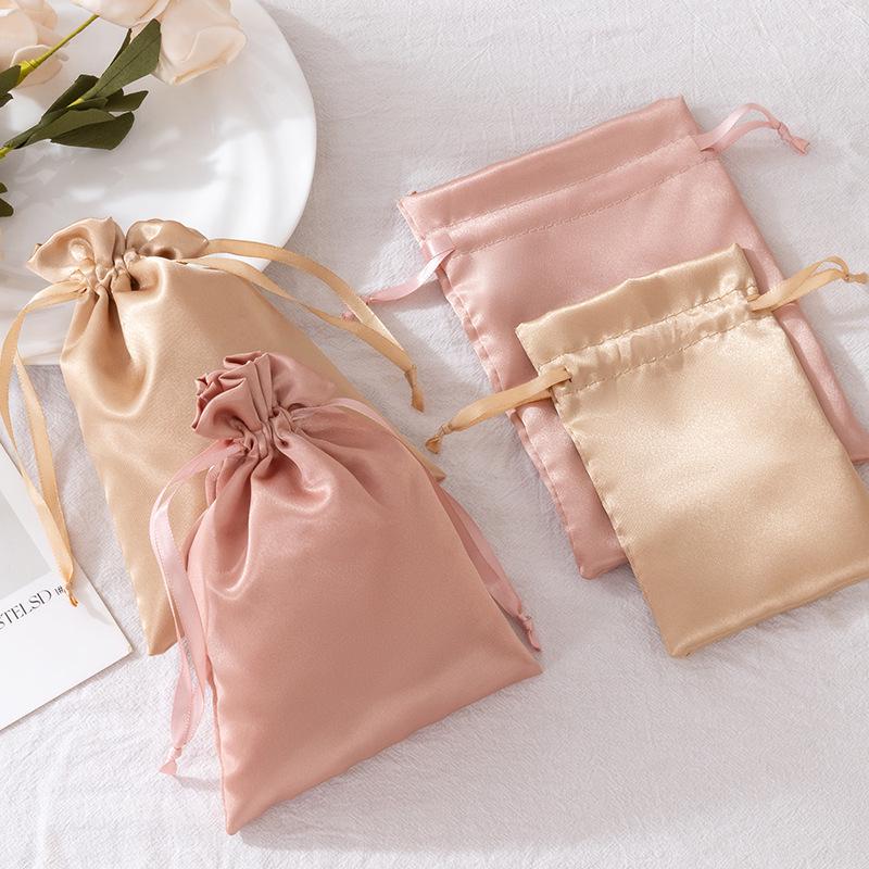 Satin Drawstring Gift Pouch - Imitation Silk Jewelry & Candy Bag