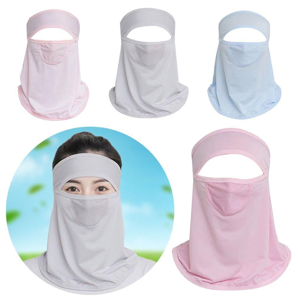 New Ice Silk Cycling Face Mask Thin Breathable Ice Silk Face Mask Uv Sun Protection Face Cover Men Women