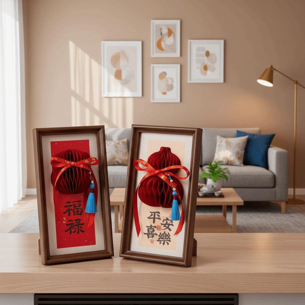 Blessing New Year Decorative Painting Honeycomb Calligraphy Painting Ornament  Living