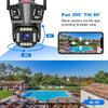 8K WIFI IP Camera Four Lens Three Screen PTZ Camera 10X Zoom Outdoor Auto Tracking Security Camera Waterproof Surveillance Cam