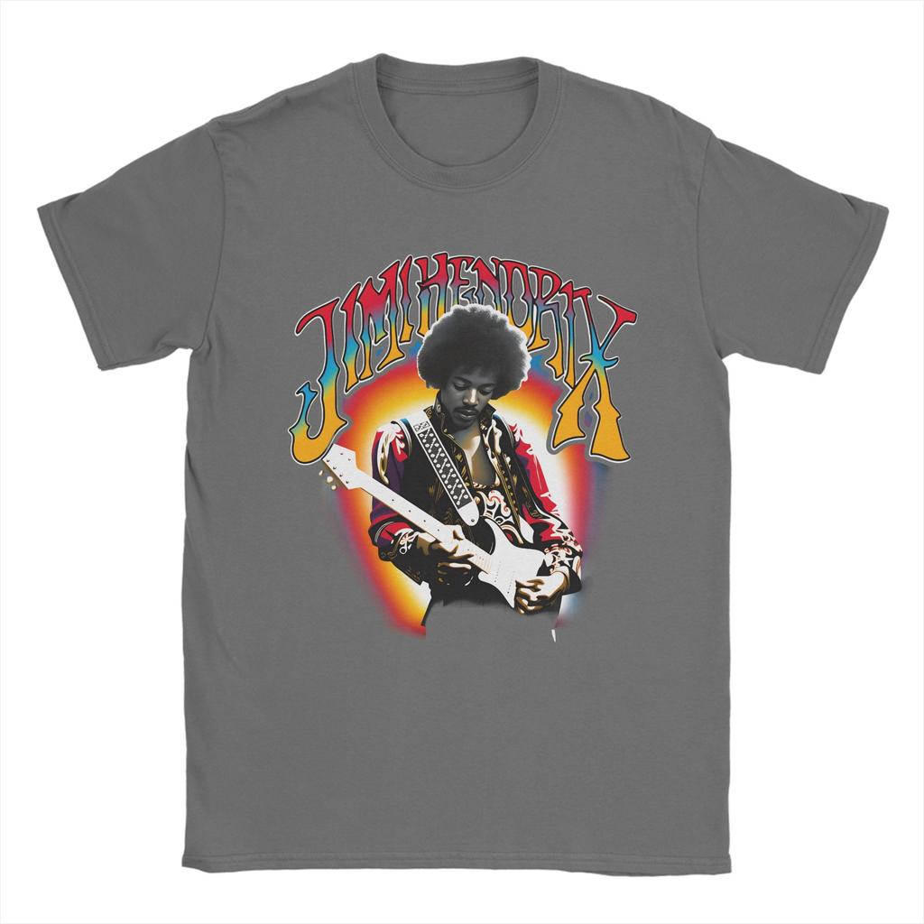 Jimi Hendrix T Shirt for Men 100 Cotton Novelty TShirts Crew Neck Tees Short Sleeve Tops Graphic