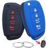 Silicone Rubber Key Fob Cover Compatible with 2019-2013 Hyundai Santa Fe Sport Sonata Tucson Santa Fe OSLOKA-875T (Suitable for Buttons with