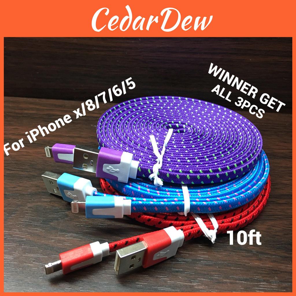 Data Line Usb Data Sync Charger Cable For Iphone Se 5 6 7 8 X Plus Colorful Woven Data Line Charger Cable