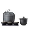 Camping business trip express cup simple retro coarse pottery portable travel tea set small set kung fu brewing teapot teacup