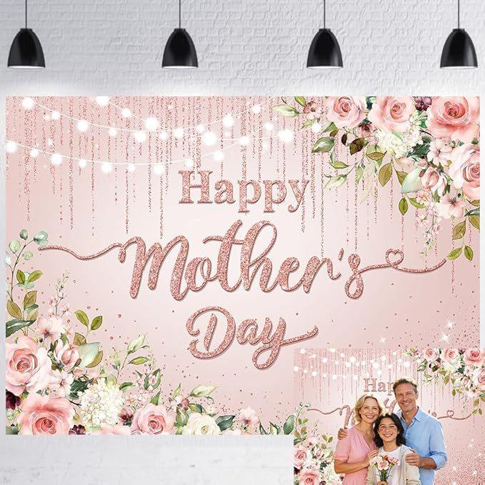 Temu Flowers Mother's Day Party Celebration Decorative Background Cloth Courtyard Decoration