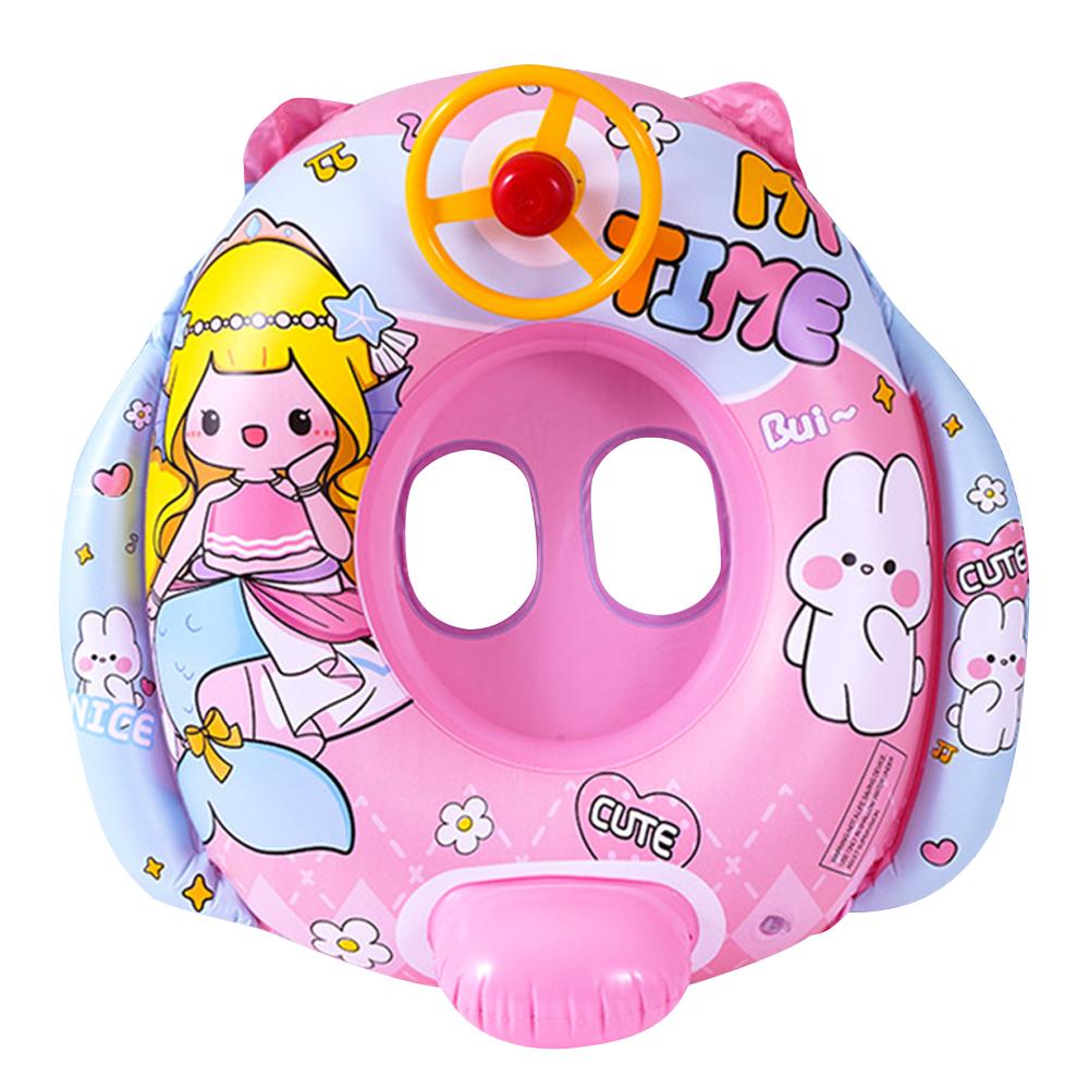 Inflatable Baby Swimming Float Swimming Pool Toys Baby Floats with Steering Wheel Horn Pool Floaties for Age 6-36 Months Toddler