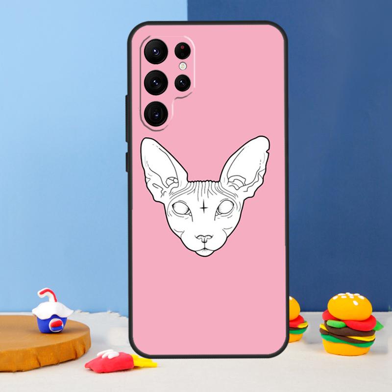 Sphynx Cat Phone Case For Samsung Galaxy S25 S24 Ultra S9 S10 S20 S22 S21 S23 Plus S24 FE Cover Coque