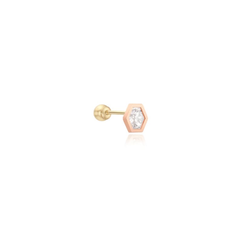 Tirr Lirr 14K Pink Gold Loro Hectagon Piercing TEPK4P05554M(PC)-3