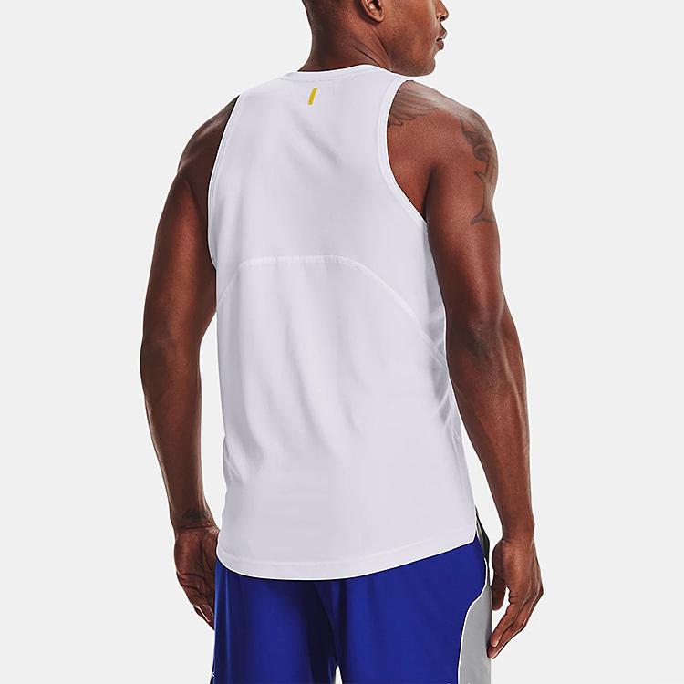 Under Armour Curry Performance Basketball Training Breathable Quick-Dry Sports Tank Top Men Tops White 1362587-100