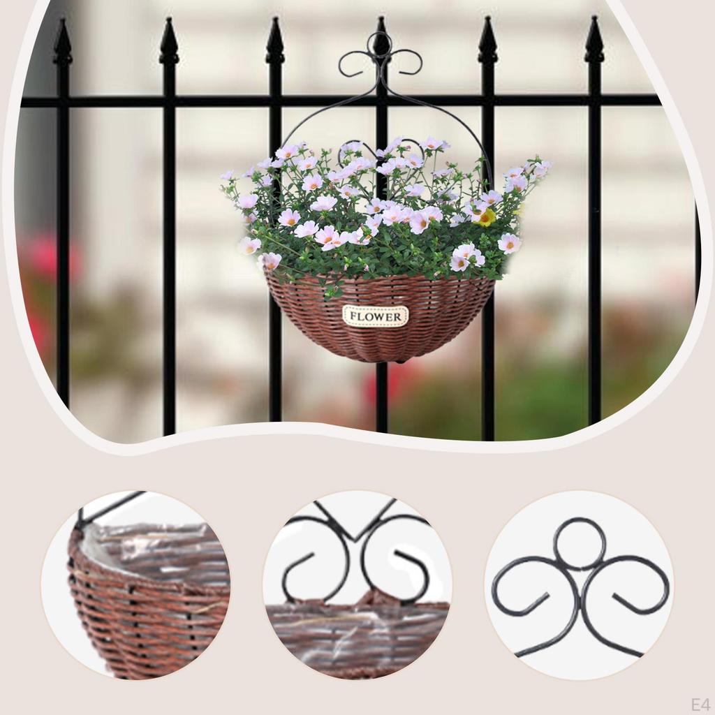 Hanging Planter Wall Flower Basket for Home Decor, Hand Woven, Decorative Planter,