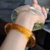 Shining Exaggerate Resin Bracelet Simple Women Hand Ring Temperament Transparent Bangle  Daily