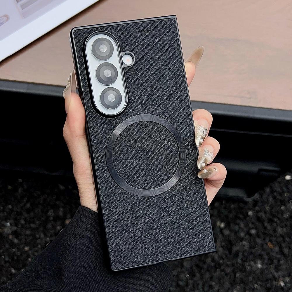 For Samsung Galaxy Z Fold 7 6 5 4 3 Case for Magsafe Fabric Cloth Magnetic Wireless Charging Cover For Galaxy Z Fold7 Fold6 5G