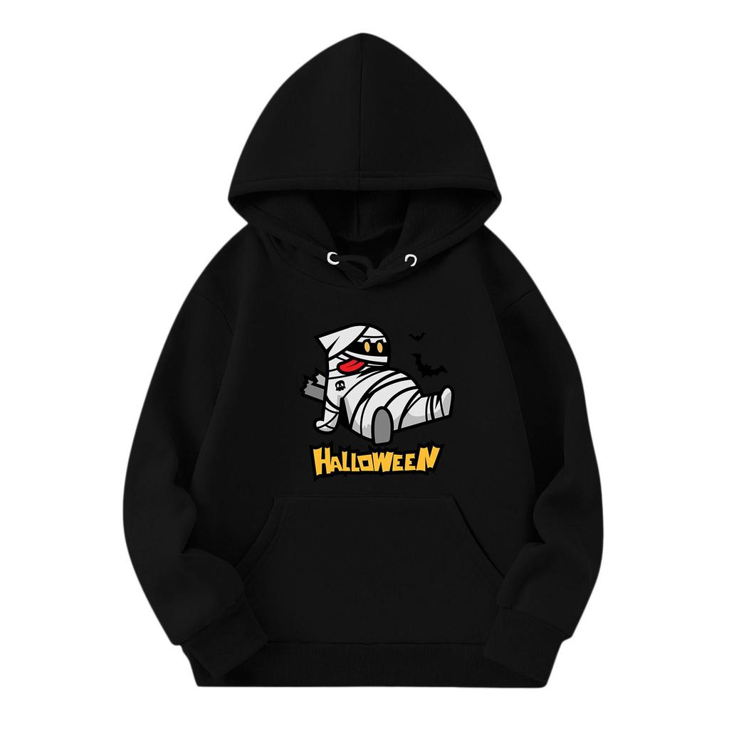 Kids' Halloween Printed Hoodie Casual Loose Fit Pullover Sweatshirt for Boys Girls