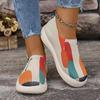 Damen Slip-On Sneaker Neue Dicksohlige Bemalte Freizeitschuhe, und Damen Ballerinas