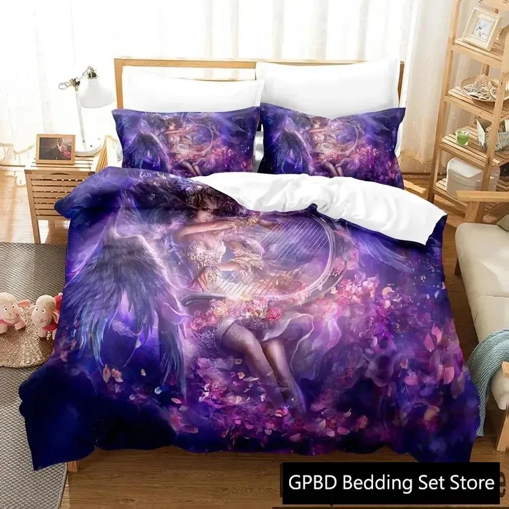 3D Print Guardian Angel Comfortable Duvet Quilt Cover Pillowcase Bedding Set Children Bedroom Decoration Home Textile