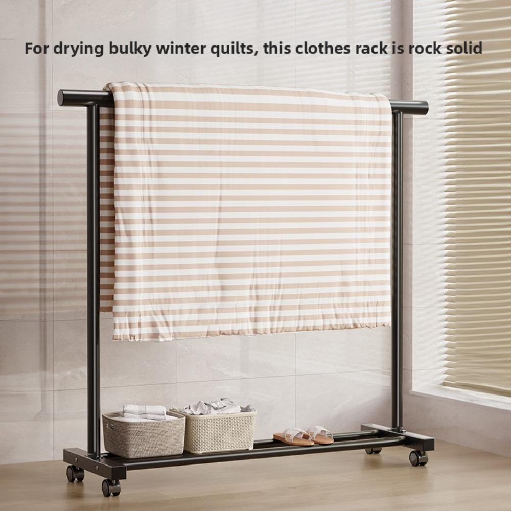 Simple Coat Rack, Movable Clothes Drying Rack, Freestanding Indoor Room Hanging Rack, Household Bedroom Clothes Storage Rack