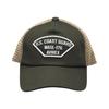 AVIREX Men's Mesh Cap, Brand Logo Hat, American Casual, Military, AVIREX Trucker, Stylish, Color Block, Khaki