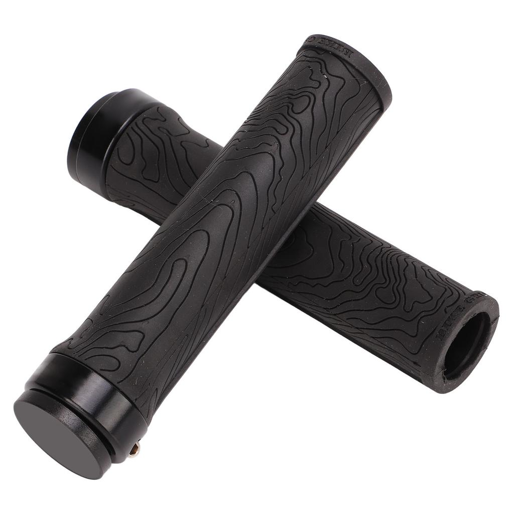 2 Pcs Handlebar Grips Shockproof Anti Slip Texture Soft Comfortable Black Mountain Bike Grips for Many Standard Bikes