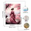 Diamond Painting Set  DIY 5D Full Diamond Beautiful Oriental Girl in Cherry Blossom Landscape Crafts for Home Wall Decoration