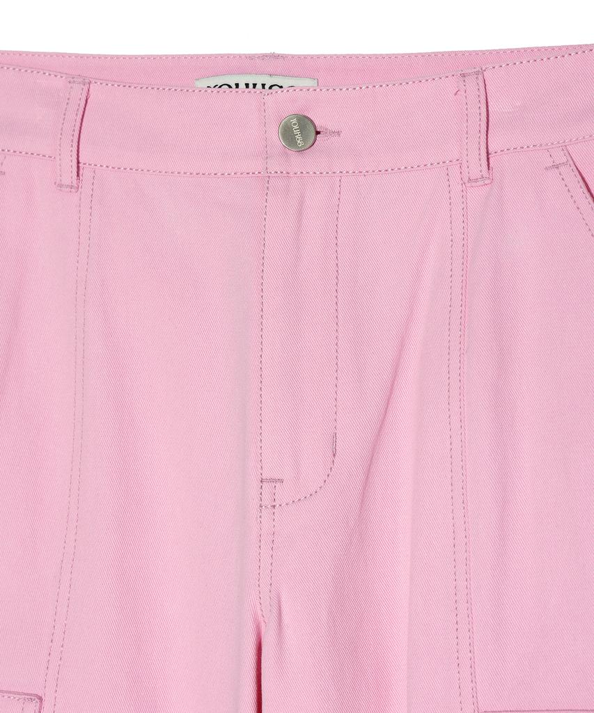 YOUHEE Cotton Cargo Pants Pink