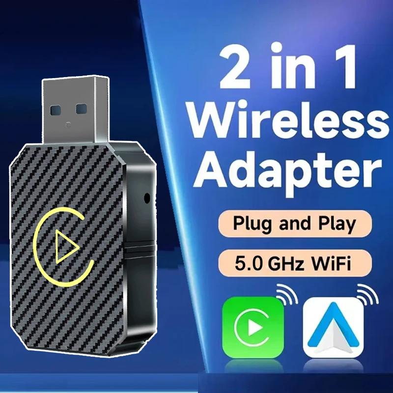 2v1 Bezdrátový adaptér CarPlay Android Auto Chytrá Mini krabička Plug and Play WiFi Rychlé připojení Bezdrátový adaptér CarPlay Automatické připojení