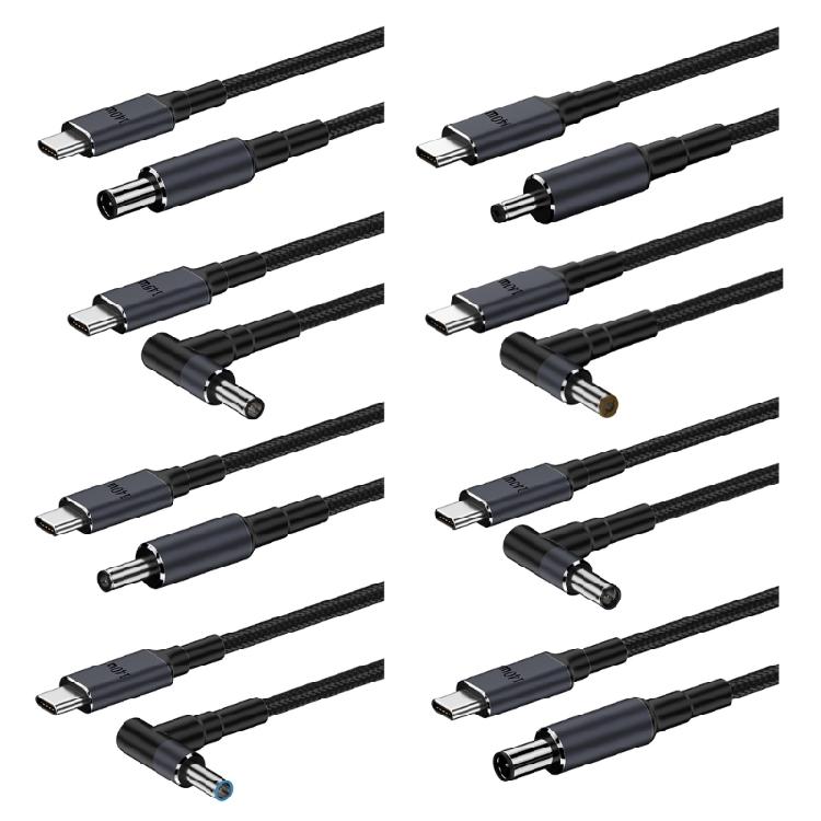 140W Type C to DC5.5x2.5mm 5.5x2.1mm 4.5x3.0mm 6.0x3.7mm 7.4x5.0mm Power Cable
