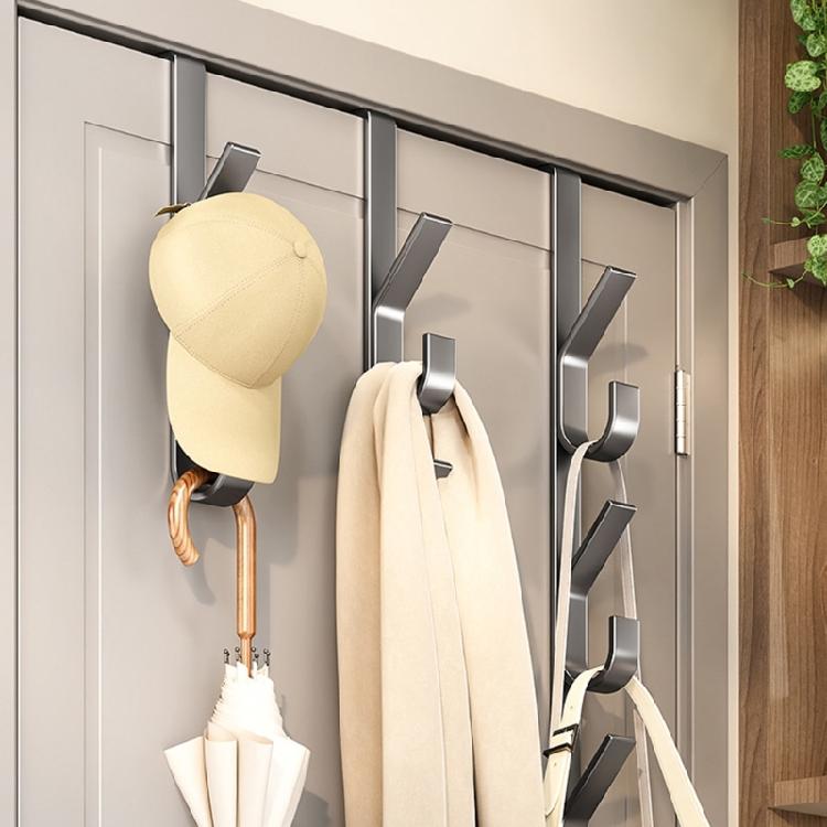 Vertical Door Organiser Hooks Sturdy Mounting For Hats Keys Bags Rustproof Metal Coat Rack Home Essential