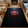 Tapis motif logo Arsenal avec emblème de canon, tapis antidérapant adapté aux canapés de salon et de chambre