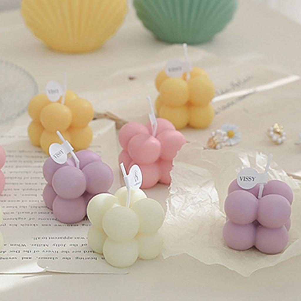 Pequena vela perfumada Mini cubo bolha em forma de velas de cera aromaterapia